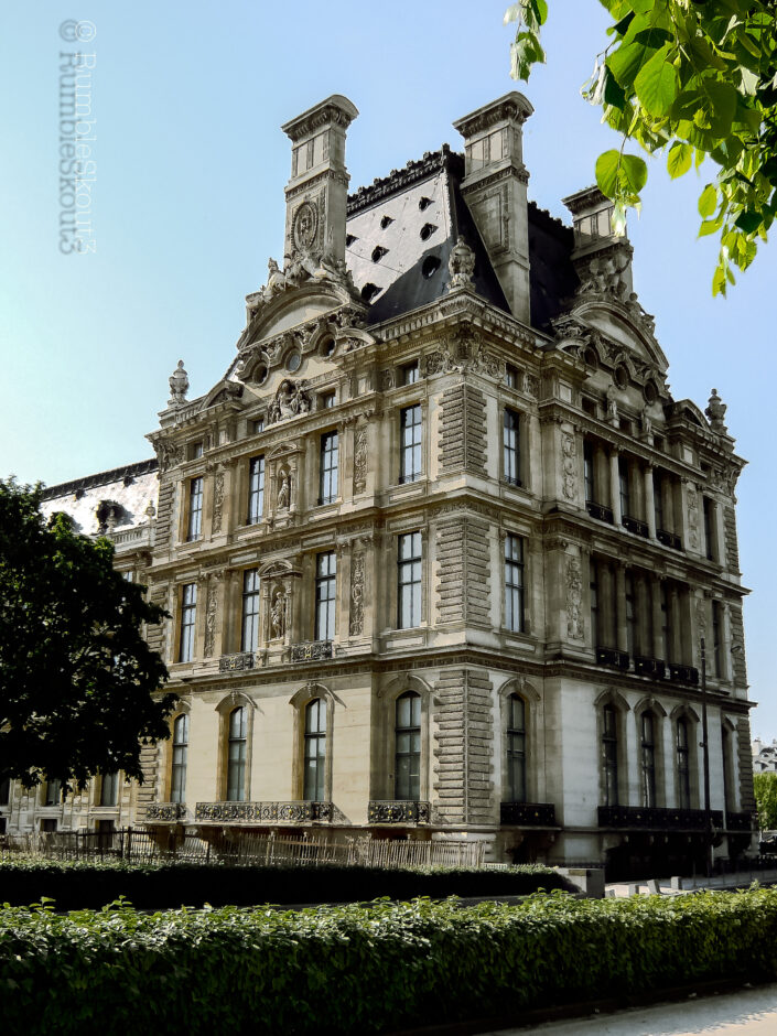 French architecture Statement Piece at the Louvre Museum by the Tuileries Garden in the 1st arrondissement of Paris.