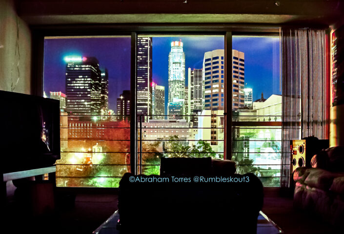 A night image from Renaissance Tower South Park displaying the entire Los Angeles 35mm DTLA skyline, where all who attended ascended to heaven.