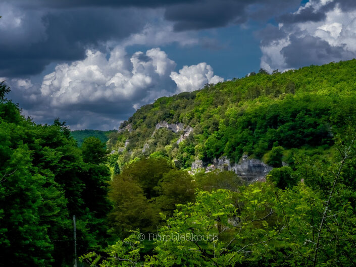The lush, forest moon of Endor in the Dordogne Valley Grotte de Font de Gaume (Les Eyzies-de-Tayac-Sireuil) South of France (Le Midi). Forêt Luna de Endor