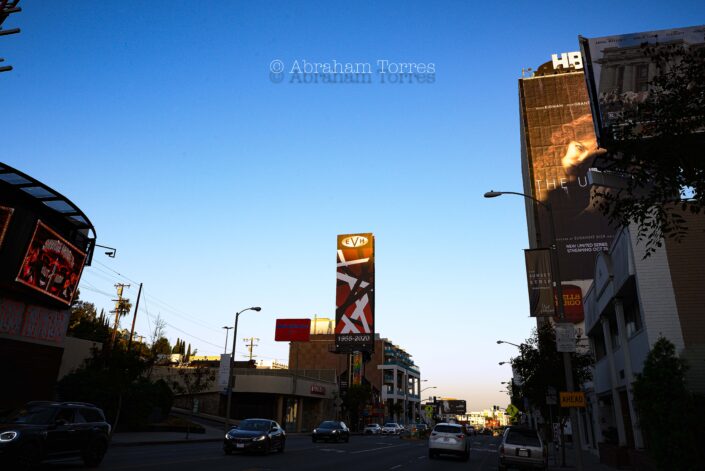 (Billboard Monument) (Mourning the Death of Eddie Van Halen) (Year 2020 Los Angeles) (Sunset Strip Sunset Blvd) (West Hollywood)