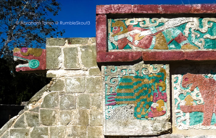 (La Plataforma de las Águilas y los Jaguares) México Fine Art Collection (Chichén Itzá) (UNESCO World Heritage Site) Yucatán Peninsula (colored)